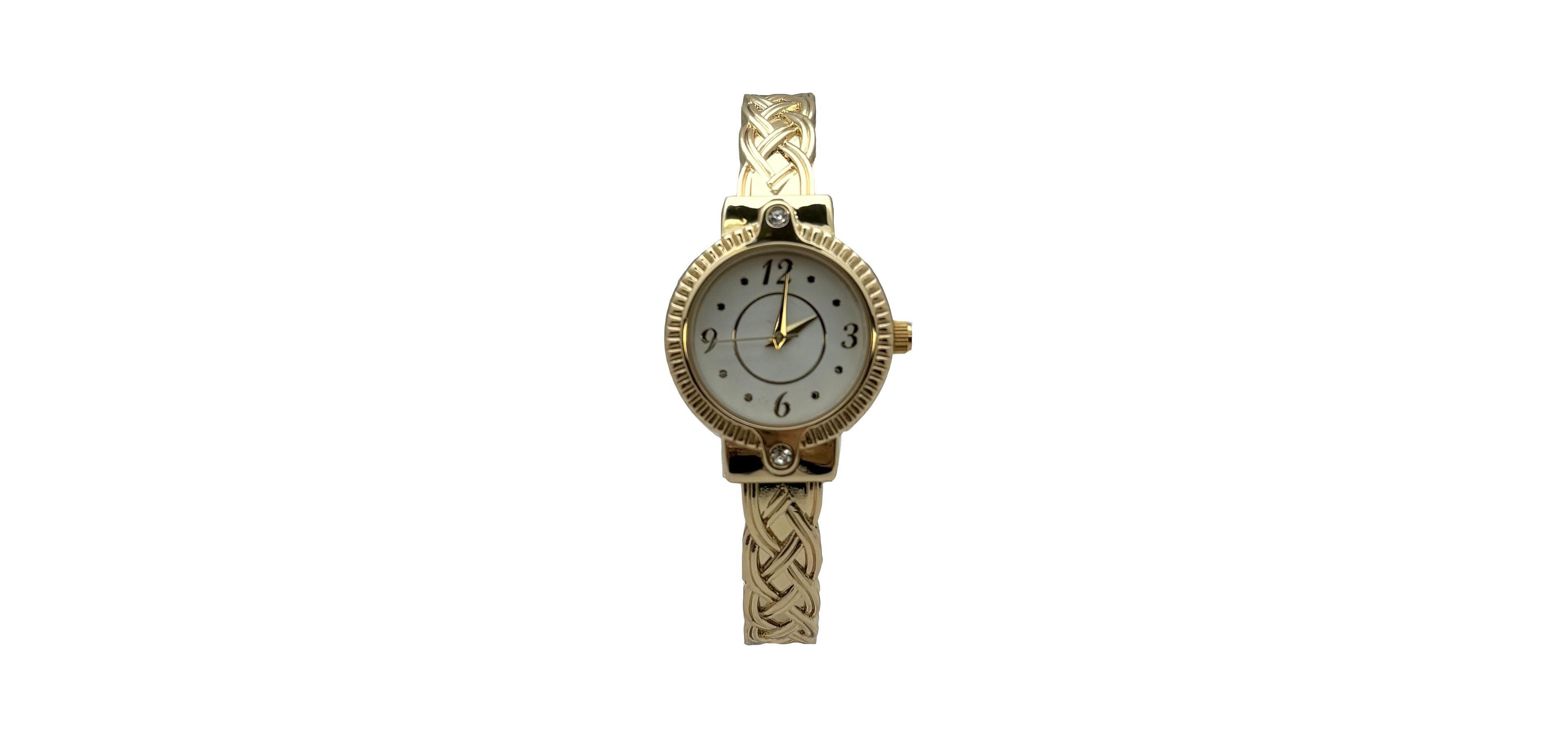 Olivia Pratt Bright Metallic Elegant Cuff Women Watch, Gold