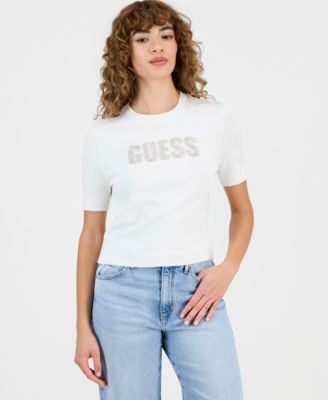 GUESS - Women's Short-Sleeve Norah Logo Sweater
