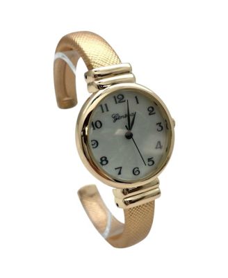 Metallic Colors Everyday Minimalist Bangle Women Watch, Gold