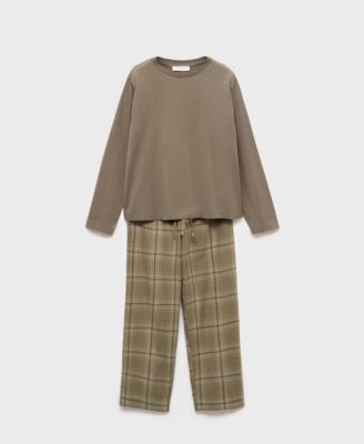 Women's Two-Piece Flannel Check Pajamas