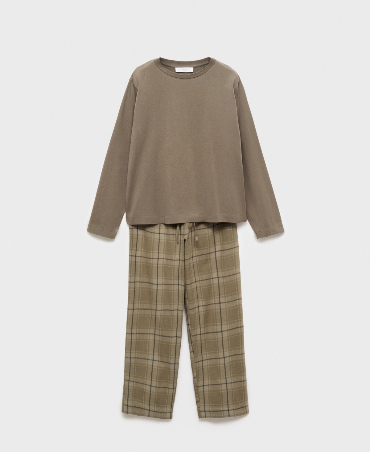 Mango Check Cotton Flannel Pajamas In Multi