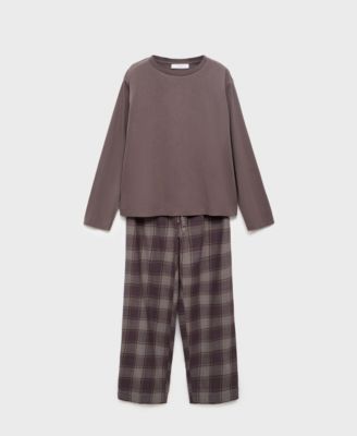 Women's Two-Piece Flannel Check Pajamas