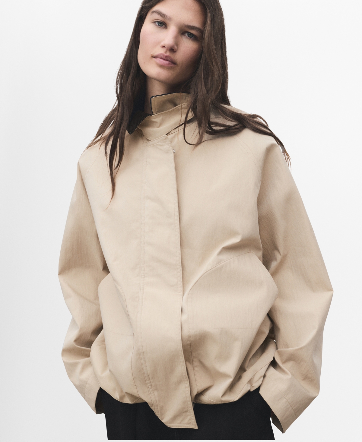 Mango Women's Corduroy Collar Cotton Jacket