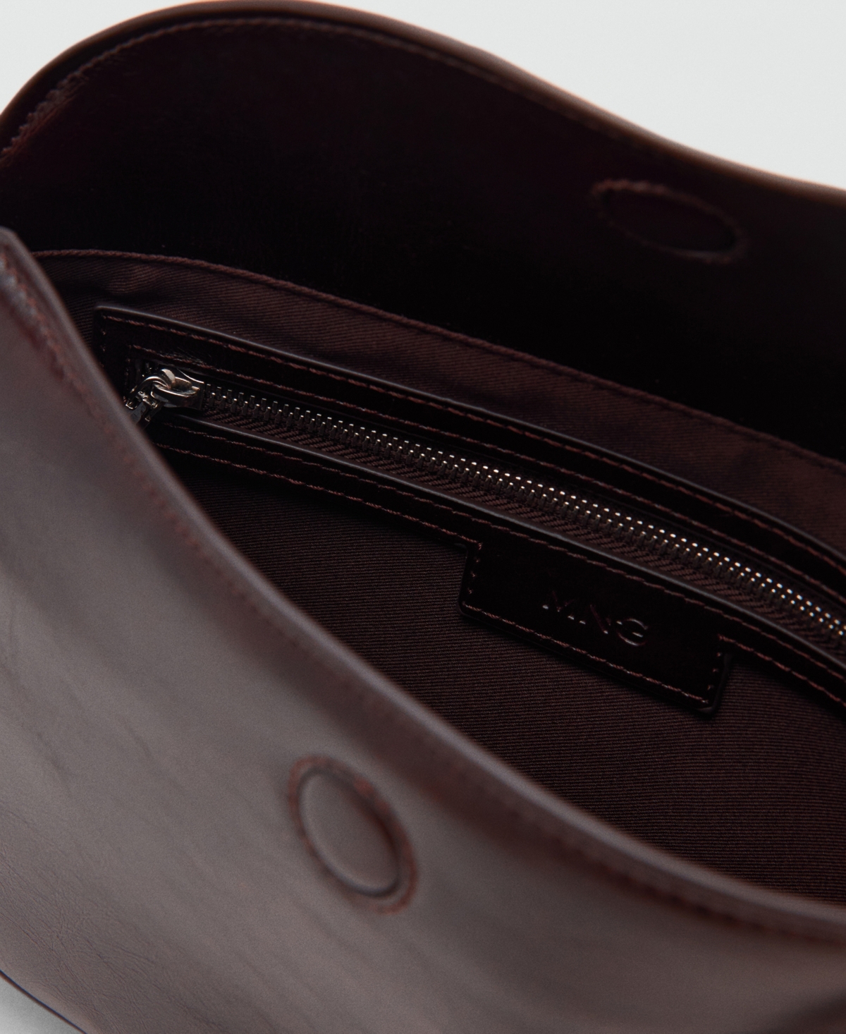 Mango Oval Flap Faux Leather Crossbody Bag In Brown