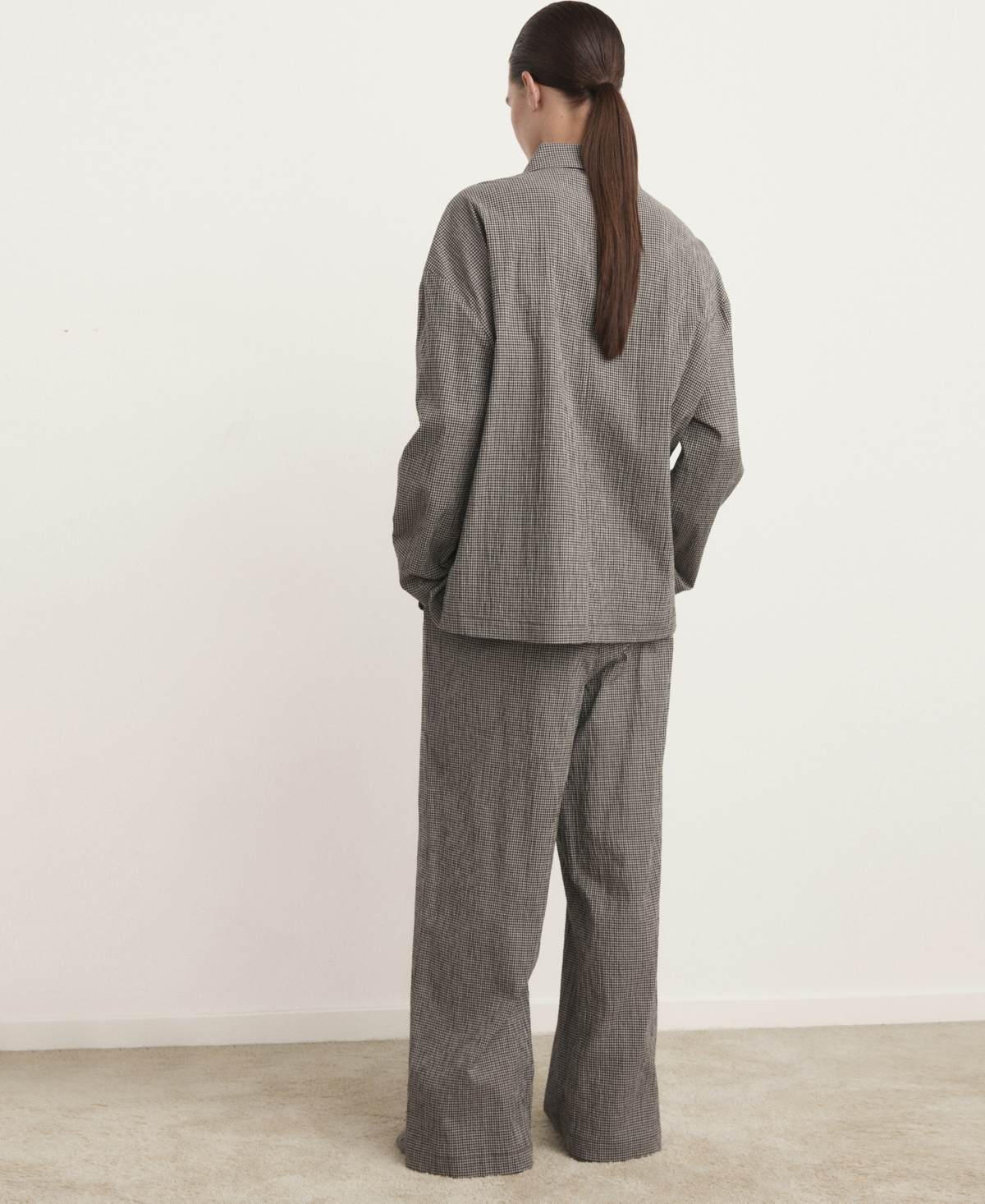 Mango Women's Two-piece Cotton Gingham Pajamas In Brown