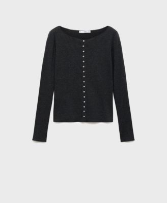 Women's Boat Neck Buttoned Cardigan