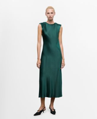 MANGO - Women's Fitted Satin Dress