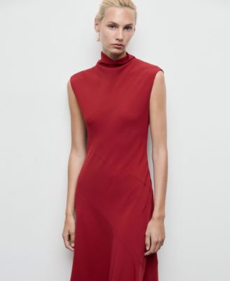 MANGO - Women's Sleeveless High-Neck Dress