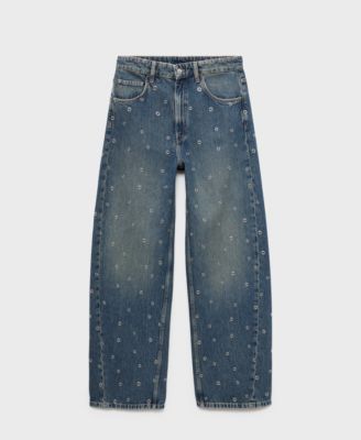 Women's Eyelet-Detail Balloon Jeans