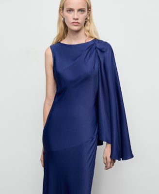 MANGO - Women's Asymmetrical Satin Dress