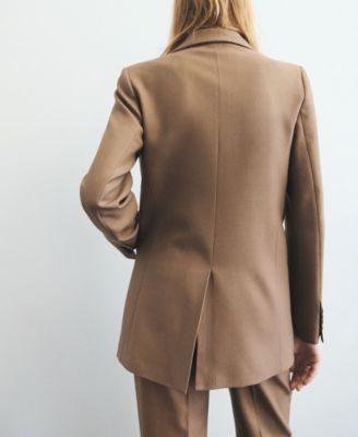 Women's Pockets Wool Blend Suit Blazer