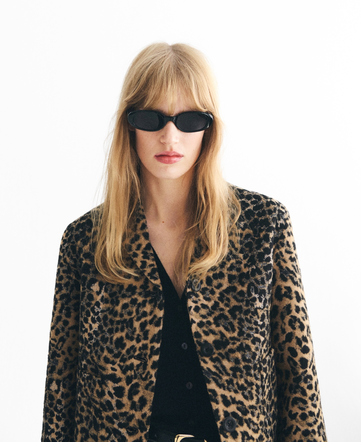 Mango Women's Leopard-Print Buttons Jacket
