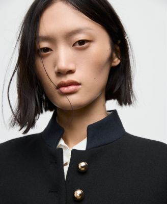 Women's Band Collar Fitted Jacket