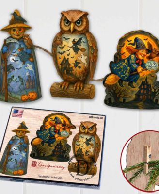 Spooky Halloween Clip Ornaments, Set of 3