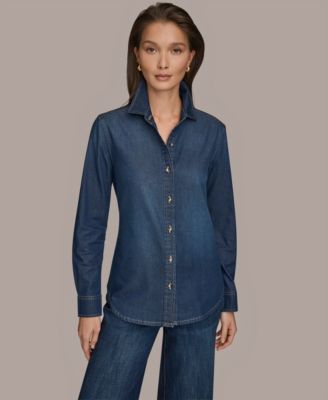 Donna Karan Weekend - Women's Long Sleeve Denim Shirt