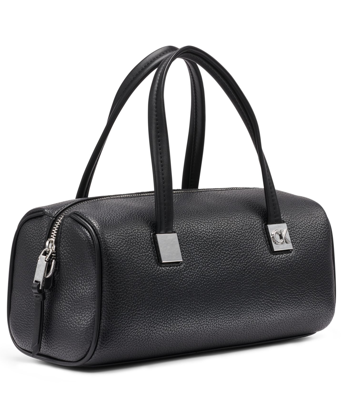 Женская сумка Calvin Klein Rue East-West Top Handle Convertible Satchel, цвет: Чёрный / Серебряный — фото 3