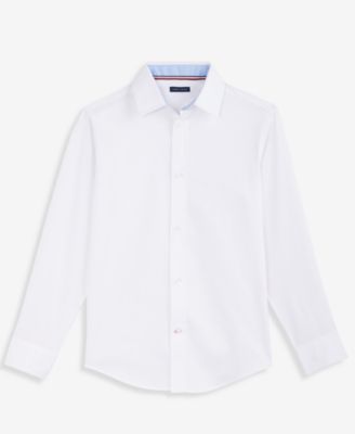 Big Boys' Long Sleeve Stretch Solid Twill Shirt