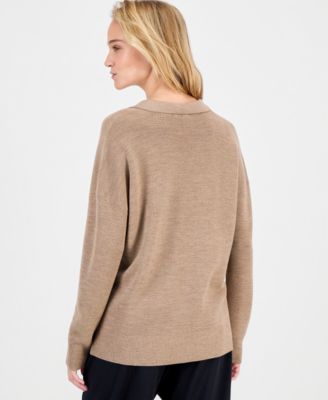 Women's Wool Classic-Collar Henley Sweater