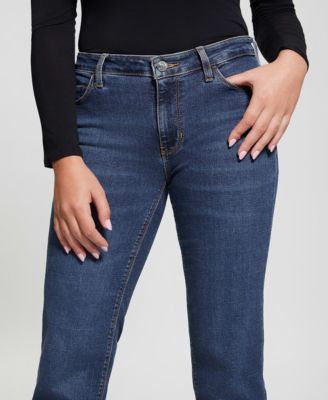 Women's Whiskered Faded-Front Bootcut Denim Jeans
