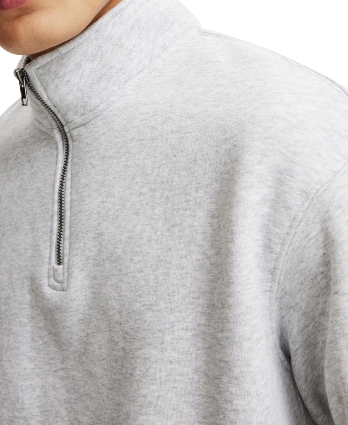 Cotton On Men's 1/4 Zip Fleece Sweatshirt