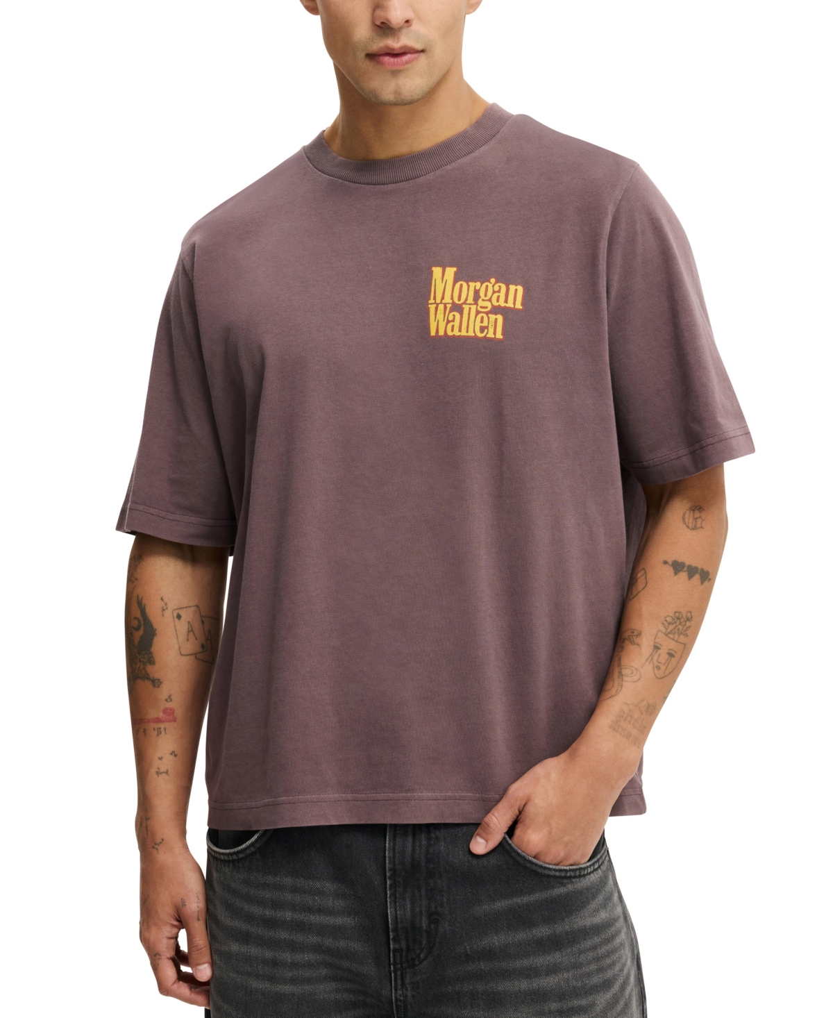 Cotton On Men's Cropped Fit Music T-Shirt