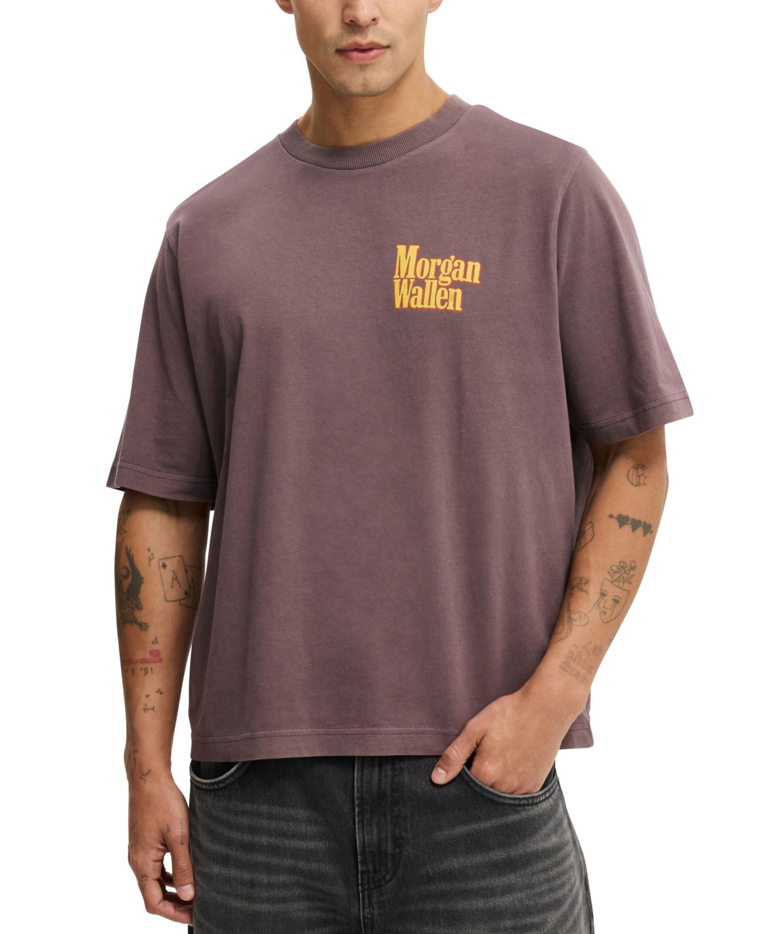 Men's Timeless Music Cropped Regular-Fit T-Shirt