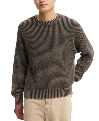 Men's Washed Box Fit Crew Sweater