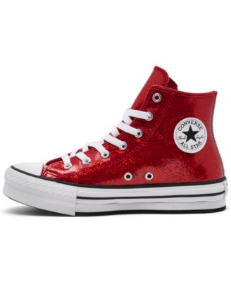 Big Girls Chuck Taylor All Star Glitter Lift Platform Casual Sneakers from Finish Line