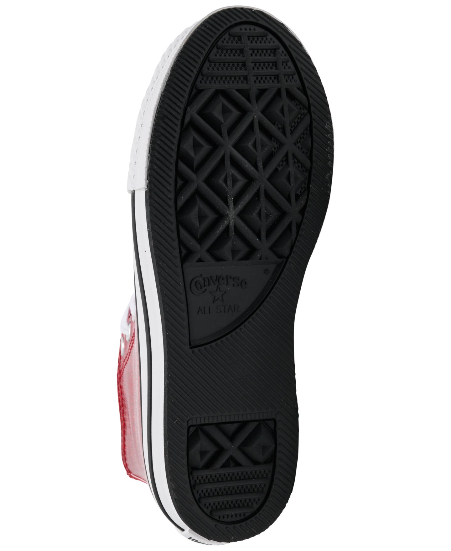 Кроссовки Converse Chuck Taylor All Star Glitter Lift Platform Casual Sneakers from Finish Line для девочек, цвет: Красный / Белый — фото 6