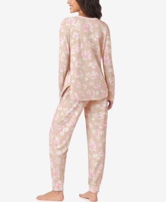 Women's Long Sleeve Crew Neck Top and Jogger Pajama Set