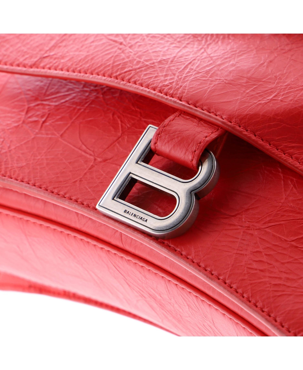 Pre-Owned Balenciaga Small Crush Chain Flap Bag Leather
