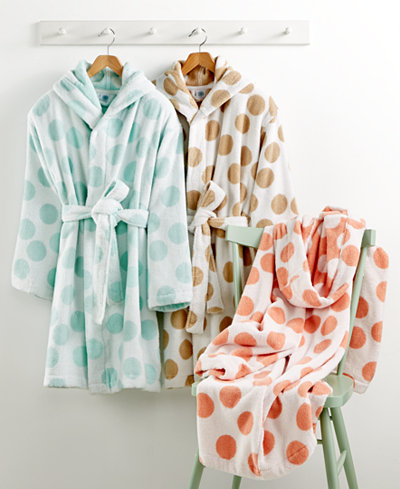CLOSEOUT! Martha Stewart Collection Dot Robe, Only at Macy's