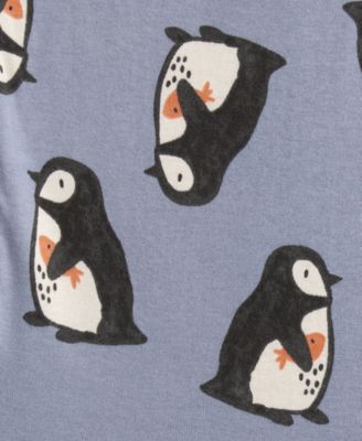 Baby Boys' Penguin and Polar Bear Printed Top and Pants, 4-Piece Pajama Set