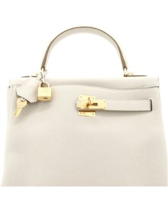 Kelly 28 Handbag Light Togo with Gold Hardware