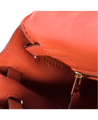 Kelly 25 Handbag Orange Swift with Gold Hardware