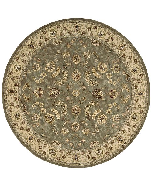 Nourison Round Area Rug, Wool & Silk 2000 2003 Olive Olive 6' & Reviews
