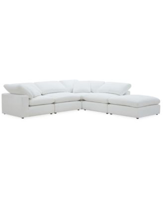 Furniture - Fog 5-Pc. Fabric L-Sectional Ottoman End Sofa Set