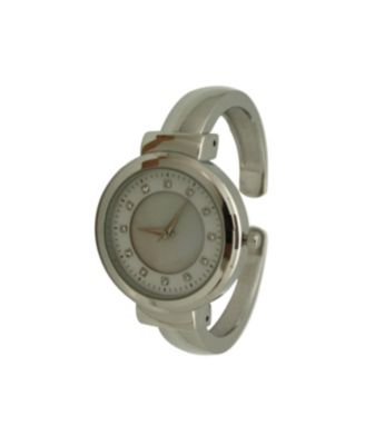 Silver Thin Metal Bangle Watch