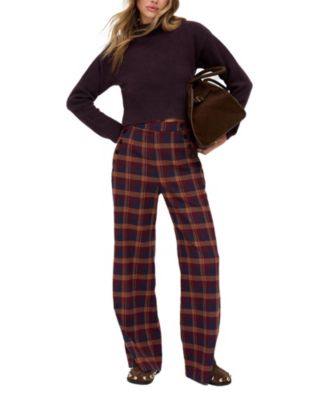 Women's Damson High Waisted Tartan Print Trouser