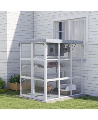Outdoor Catio Cat Enclosure for 2-4 Large Cats, 71" Length