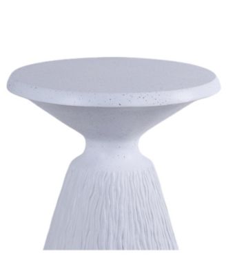 Streamdale Cement Outdoor End Table - Modern Round Side Table