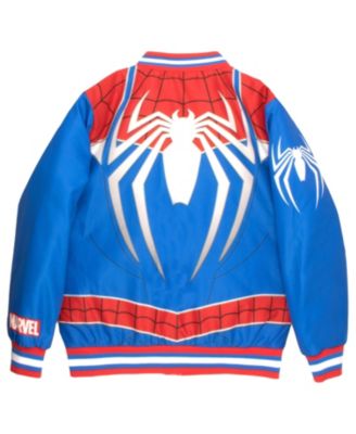 Boys Marvel Graphic Print Lightweight Varsity Bomber Jacket