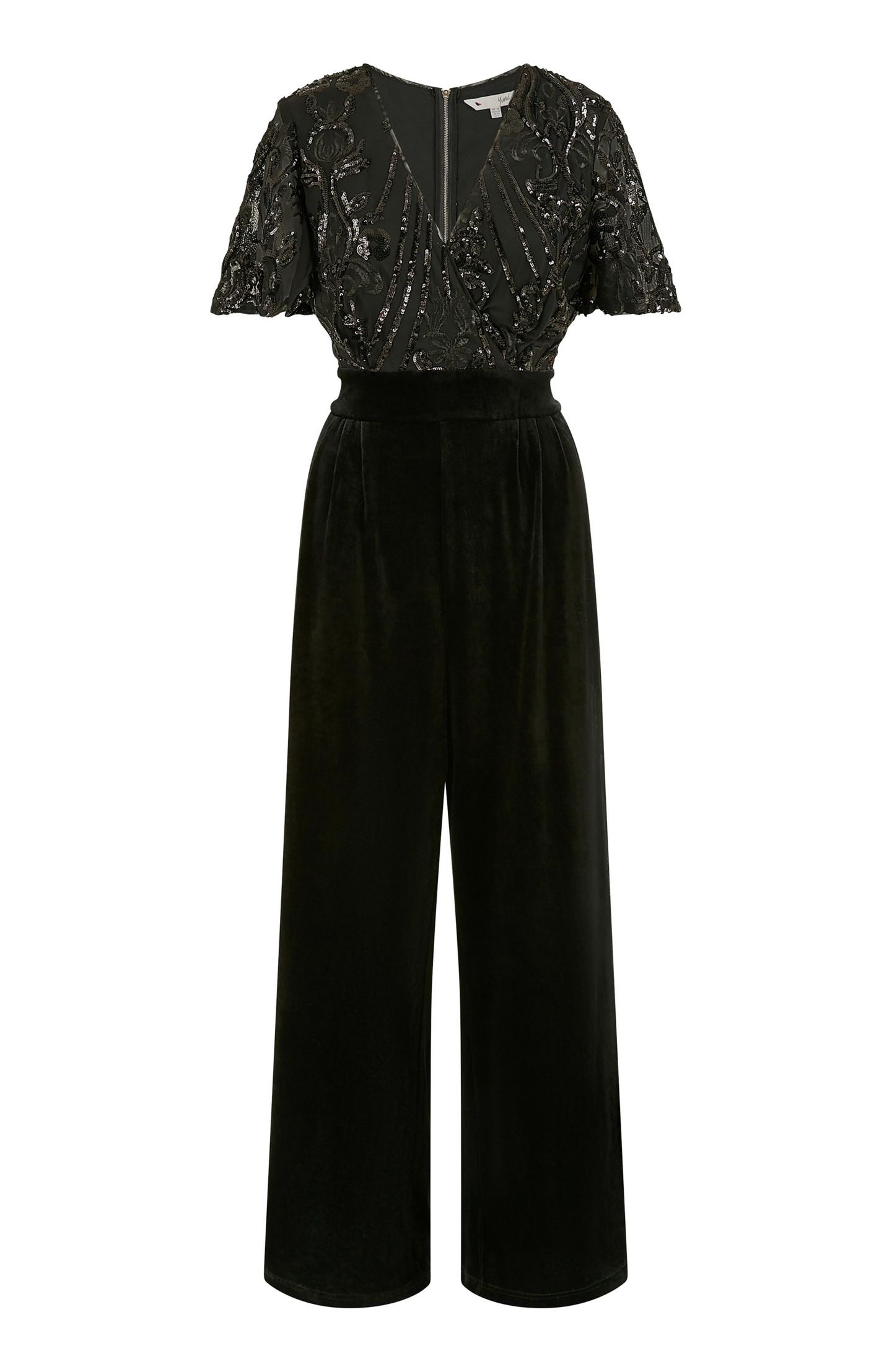 Женский комбинезон Yumi Sequin Embellished Jumpsuit, цвет: Чёрный — фото 2