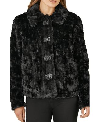 Women's Textured Faux Fur Jacket