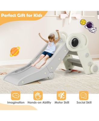 Folding Freestanding Toddler Slide for Toddlers Age 18+ Months w/ Climber Indoor