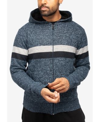Men's Zip Up Fleece Lined Cardigan Hooded Sweater