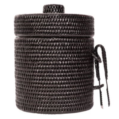 Artifacts Trading Company Rattan Ice Bucket with Tongs
