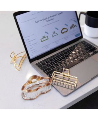 Medium Rectangle Claw Clip – Gold Metal