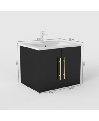 Bathroom Vanity with Sink and Decorative Handle