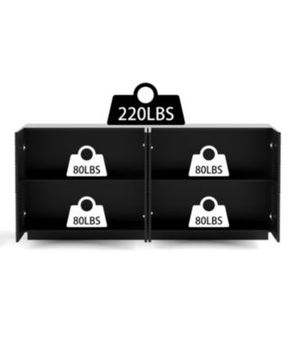 Modern 4-Door Sideboard Buffet Cabinet - Black, 59"